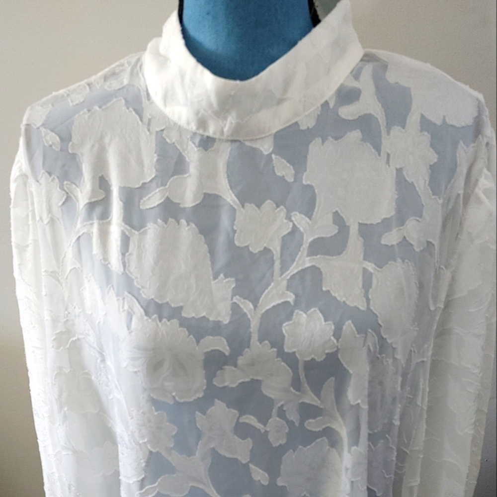 White floral blouse